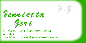 henrietta geri business card